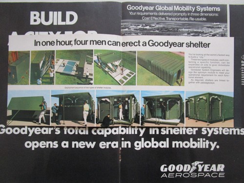 7/1972 PUB GOODYEAR GLOBAL MOBILITY SYSTEMS SHELTER USAF BASE PERSONNEL AD - Imagen 3 de 5
