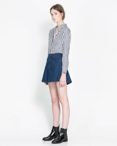ZARA NEU DAMEN MINI DENIM SKATERROCK GRÖSSE: S, M Ref. 6045/241 - Bild 6 von 9