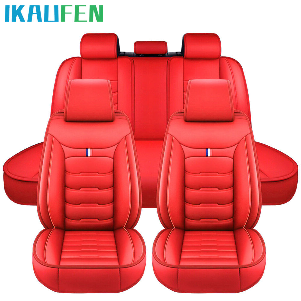Leatherette Front Car Seat Covers Full Set Cushion Protector Universal