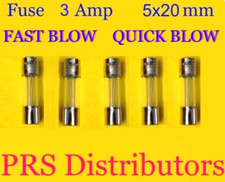 Fuse 3A 250V 5X20mm FAST BLOW QUICK BLOW Glass Fuse 3 Amp 5 pieces USA SELLER