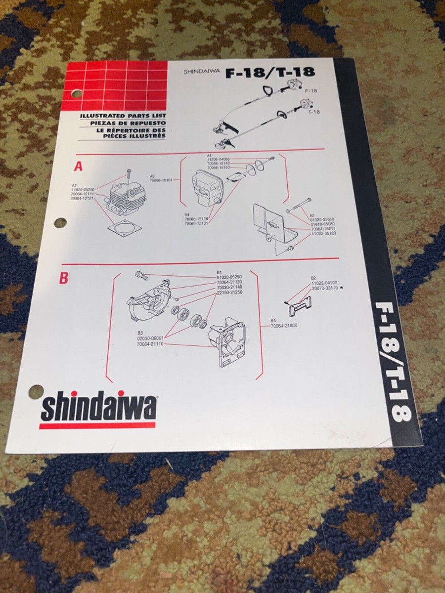 vintage Shindaiwa F-18/T-18 Shindaiwa parts list | eBay