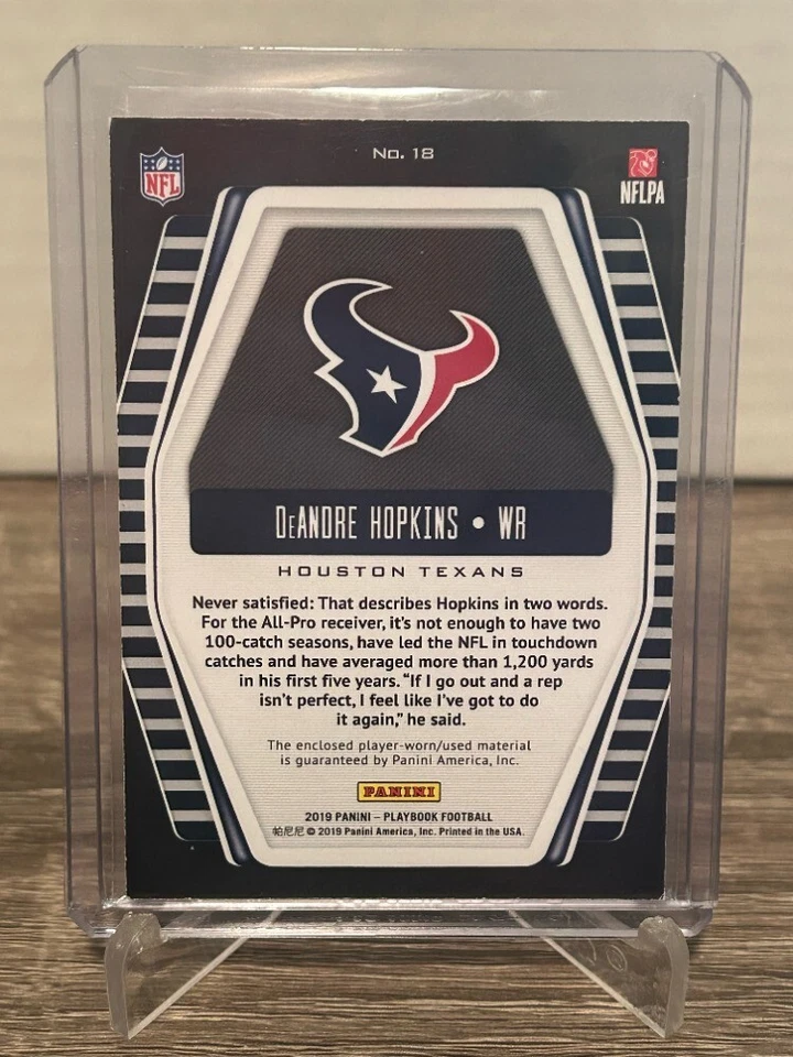 2019 Playbook DeAndre Hopkins Hot Routes Patch 17/99 #18 Texans - Image 2 of 3