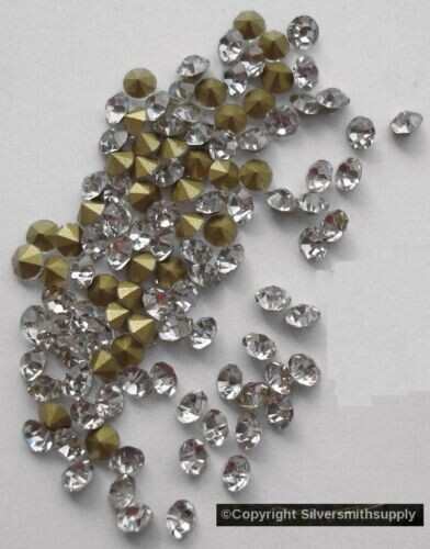 100pcs crystal rhinestones tin cuts high quality 3.5x1.5mm foil backed misc012a - Picture 3 of 4