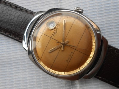 RARE VINTAGE SWISS MADE GOLDEN DIAL FORTIS TRUELINE MENS AUTOMATIC WATCH |  eBay