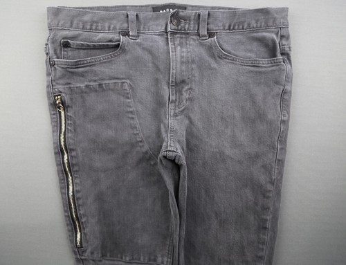 Mens Pacsun Los Angeles Staked Skinny Jeans Zip Pocket Gray Sz 32x30 (Msr 33x28) - Picture 2 of 8