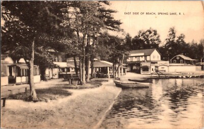 Spring Lake Rhode Island RI East Side of Beach Row Boat Divided Back ...