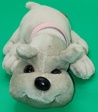 Vintage 1980s Tara Toys Kennel Kuddles Grey Puppy Dog Plush Stuffed Animal Toy