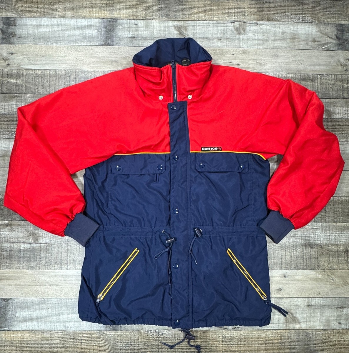 Vintage Sunice Jacket Mens Medium Blue Red 1988 Calgary Winter