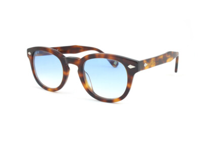 X-LAB Sonnenbrille 8004 Moscot Style 02 Dark Havana / 6925 Hellblau getönt