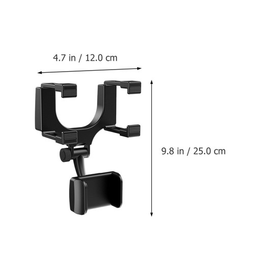 1pc Cell Phone Car Mount Review Mirror Phone Holder Clip Navigator Stand - 第 4/12 張圖片