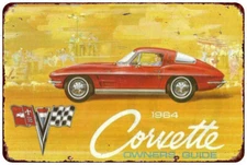 1964 Chevy Corvette Vintage LOOK reproduction metal sign 8 x 12