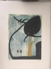 Joan Miro Lithograph off set cm 56x76 signature on plate certificate