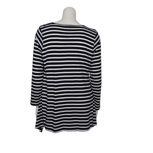Jones New York Navy Blue Striped Long Sleeve Top Women's 1X NEW - Picture 6 of 10