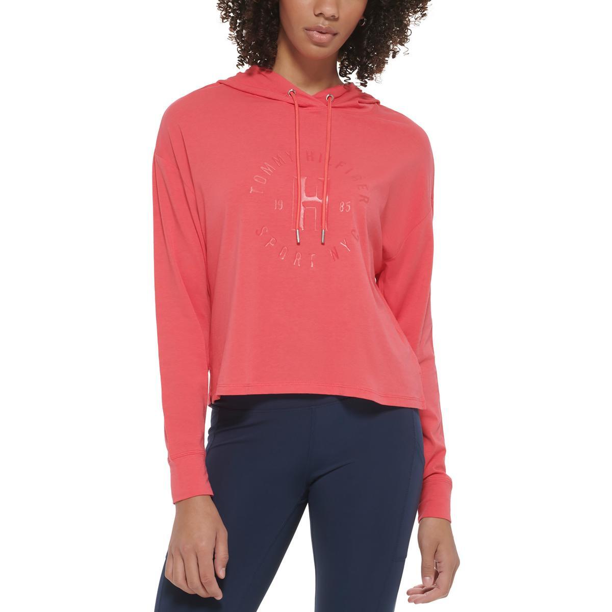 Спортивная женская толстовка Tommy Hilfiger с розовым логотипом Light Lounge Hoodie L BHFO 9851