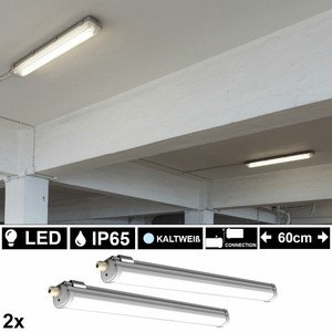 2er Set LED Decken Leuchten Garagen Wannen Lampen Tageslicht Röhren