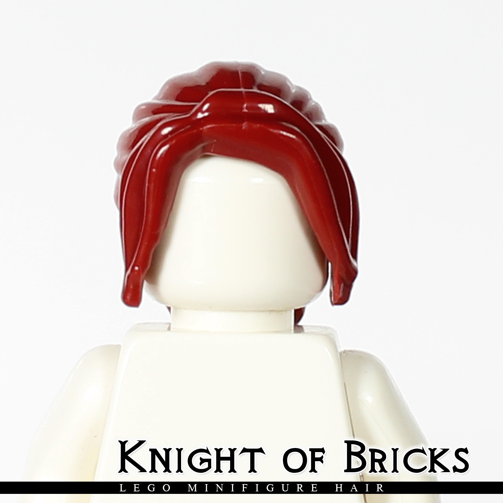 LEGO Minifigure Hair DARK RED 62696 Female Girl Ponytail Long with Side  Bangs | eBay