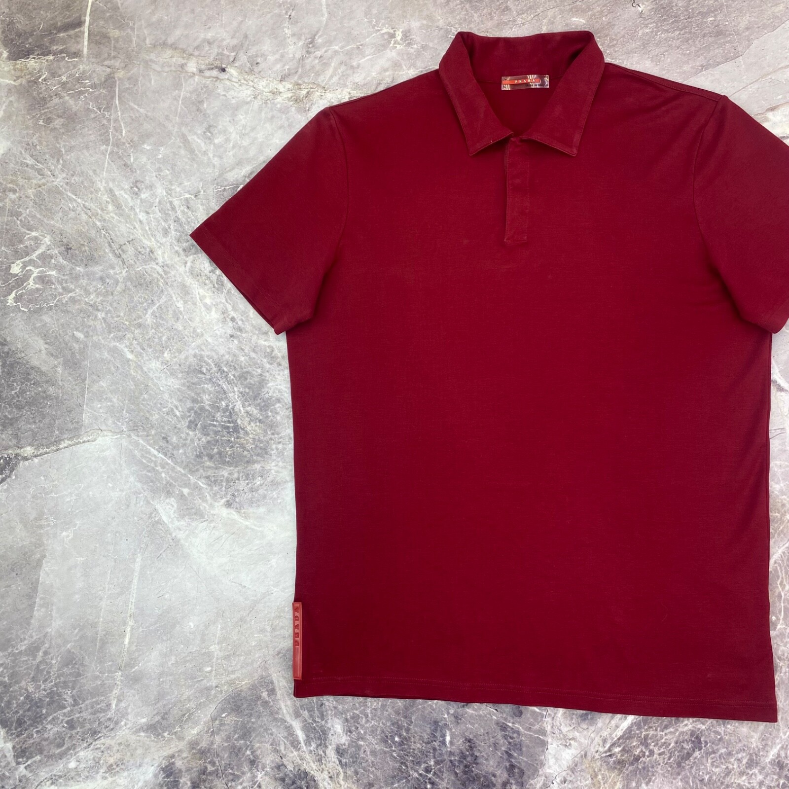 Prada Polo Red Label T shirt Red Tab Logo Mens L Luxury Old money thumbnail 8