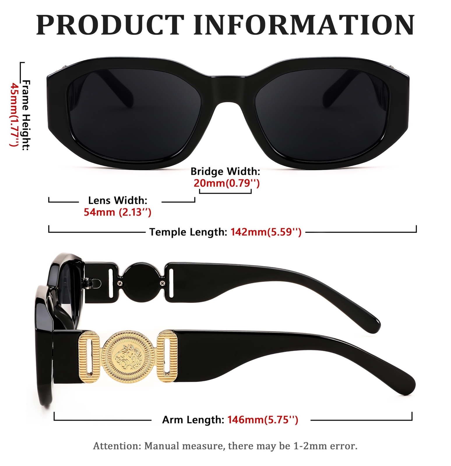 Vintage Trendy Sunglasses Rectangular Ladies Retr… - image 7