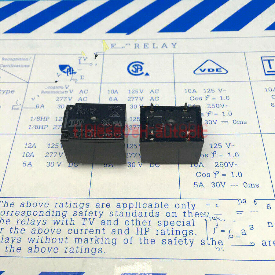 ONE New Panasonic Relay JS1-24V-F AJS1312F 5-pin 10A 24VDC