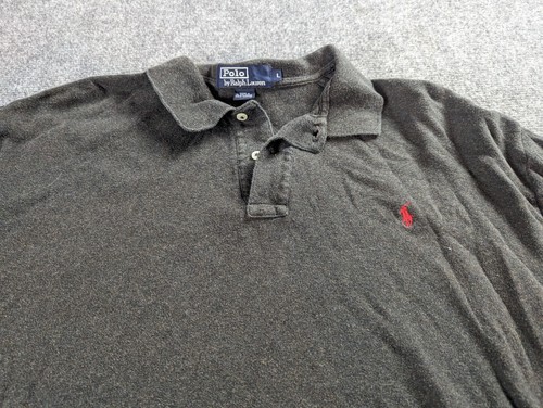 Polo Ralph Lauren Polo Shirt Mens Size Large Black Casual Logo Short Sleeve - Picture 4 of 9