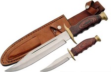 Szco Supplies 2 Piece Knife Set with stainless steel bland wooden handle