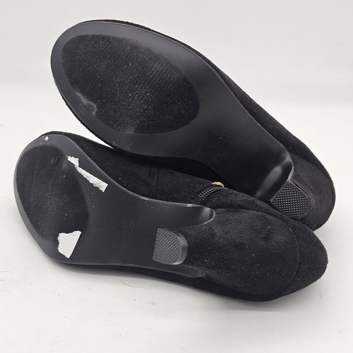 JOURNEE COLLECTION Womens Piper Bootie Side Zipper Cutout Suede Black Size 7.5 - Picture 6 of 11