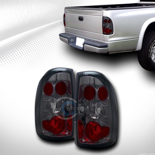 Maxcomotors Smoke Tail Lights For 1997-2004 Dodge Dakota – Pair Chrome Housing Halogen