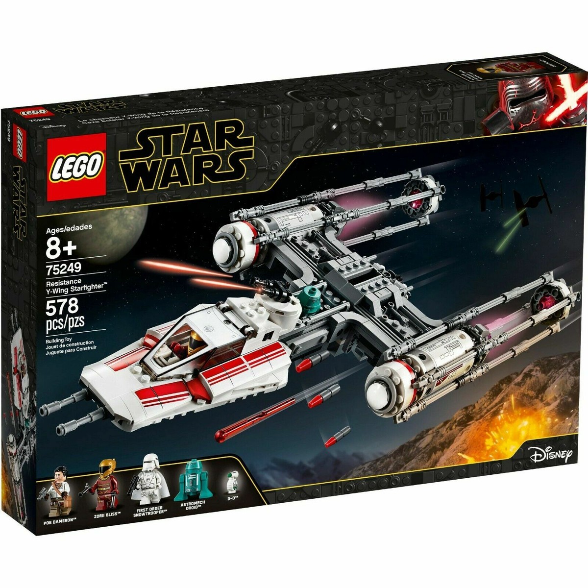 75249 RESISTANCE Y-WING STARFIGHTER legos star wars lego set POE zorii D-O  NEW