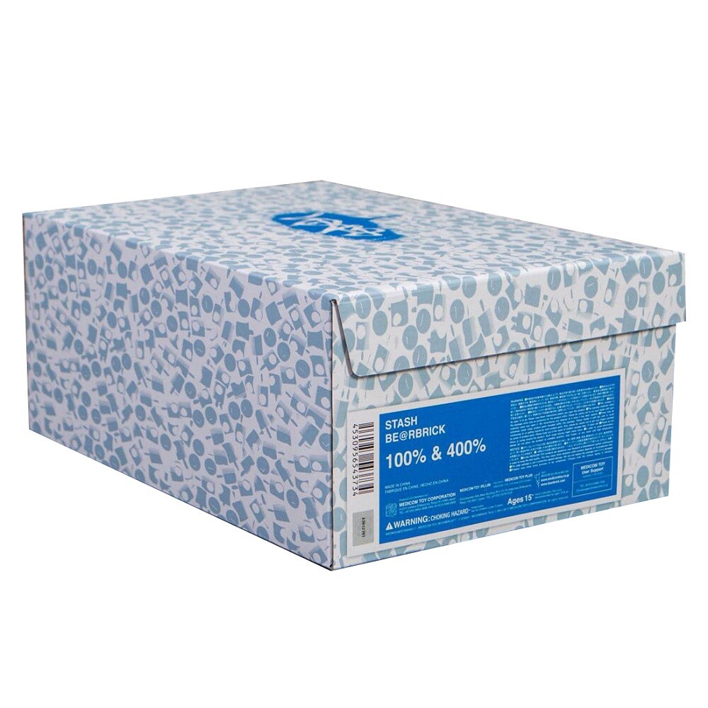 BE@RBRICK STASH MEDICOM TOY 100％ & 400％ Bearbrick Stash 100% & 400% Set White - US
