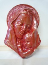 Vintage Wandrelief Wandbild Relief aus Gips - Madonna mit Kind 28 x 19cm top