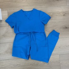 Mandala Scrubs Blue Scrubs Set XS New