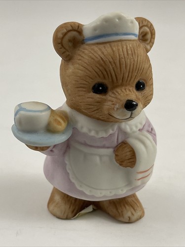 Juego de 5 estatuillas de cerámica de carrera de oso de peluche Homco #8820 - Imagen 5 de 7