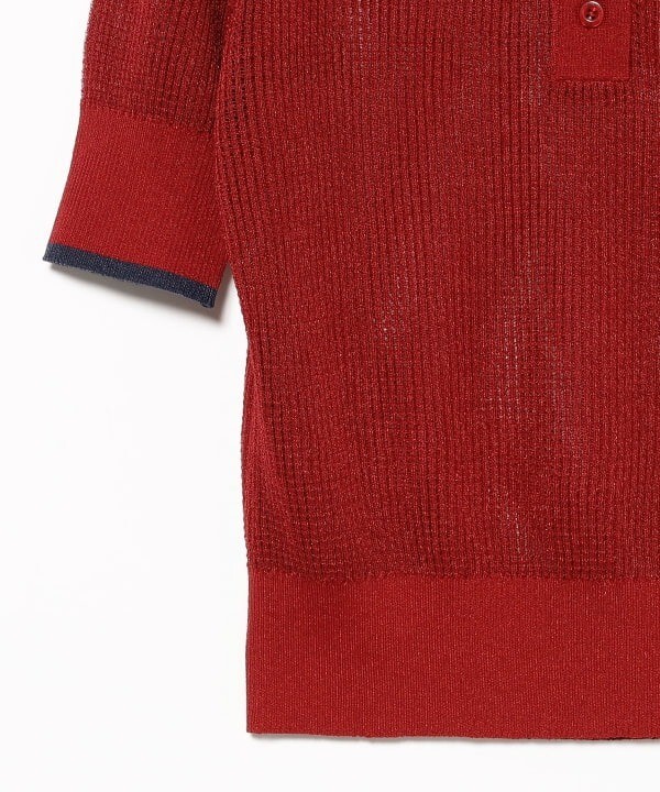 ASK availability First) BEAMS FRED PERRY RIB KNITTED SHIRT