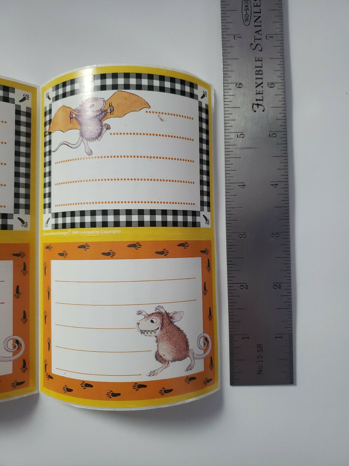 S.R.M Halloween Mouse Bat Label Journaling Stickers Modules Scrapbook Lot of 4
