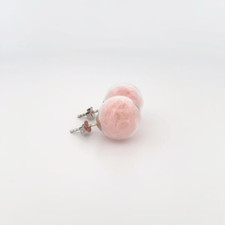 15mm Pink Cotton Candy Stud Earrings - Handmade 925 Sterling Silver Jewelry Gift