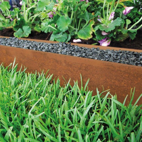 5x Rasenkante Corten 5,9m x 0,13m Rasenkantenband Mähkante Beetkante Metall - Bild 2 von 4