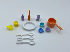 Lot of Barbie Size Dishes  Pots and Utensils