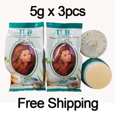 UB UV Whitening Ginsara Herbal Pearl Cream Reduce Ance Scars-Wrinkles X3