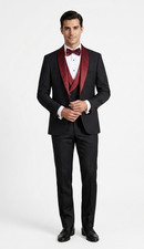 Moda Color Men's Tuxedo - 100 180's Wool - Shawl Satin Lapel - Size 40 NWT