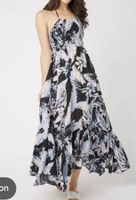 Free People Heat Wave Floral Maxi Dress Sz Flowy Summer Beach Tropical Vaca