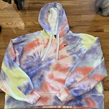 Nike Women s Tie Dye Cropped Hoodie. Drawstring Cotton/Poly Sz S GUC