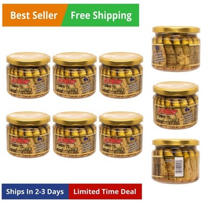 Naturally Alder Wood Smoked Brisling Sardines in Olive Oil, 9.5oz Jar Pack of...