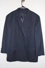 NAVY-BLUE PRONTO UOMO PLATINUM 100% WOOL SPORT COAT  54L suit jacket 54 LONG