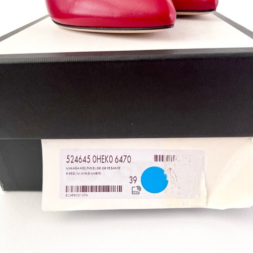 GUCCI | Sylvie Web Stripe Slingback Red Leather Pointed Pumps EU 39 US 9 - Picture 16 of 16