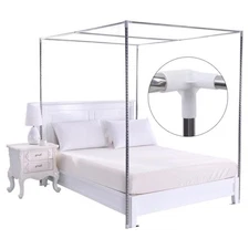 4 Corner Bed Canopy Stainless Steel Frame Post Mosquito Netting Curtain Bracket 
