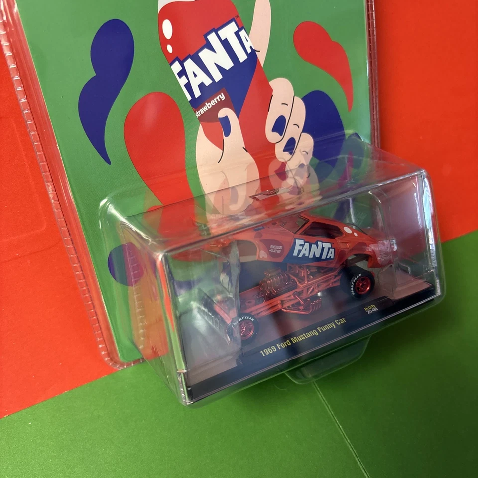 M2 MACHINES COCA COLA FANTA 1/64 1/750 MADE CHASE 1969 FORD MUSTANG FUNNY CAR - Image 4 of 4