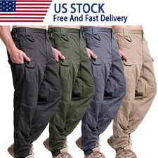 Men s Tactical Cargo Pants Waterproof Work Pants Outdoor Hiking Combat Trousers