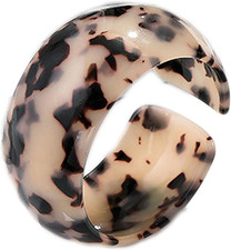 COLORFUL BLING Acrylic Tortoise Shell Wide Open Cuff Bangle Adjustable Acetate M