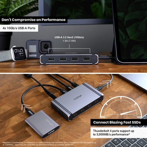CalDigit Thunderbolt 4 Element Hub - 4X USB4 Ports, USB 3.2 Gen2 10Gb/s, Sing... - Afbeelding 7 van 9
