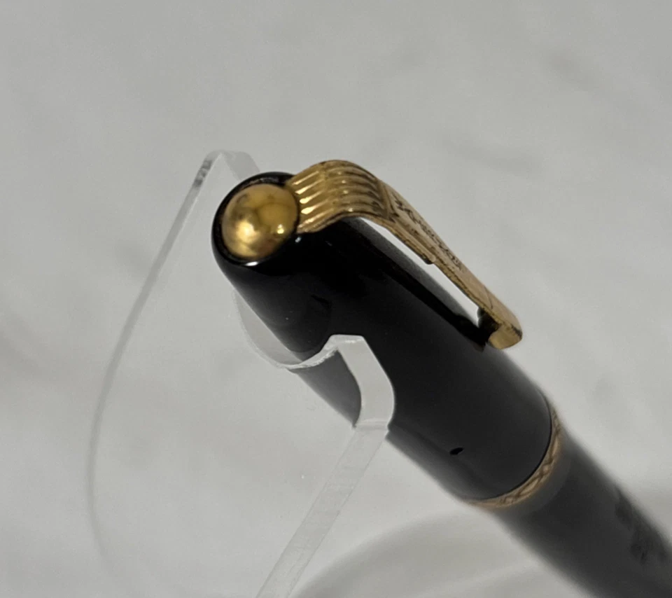 Pluma Estilográfica Waterman's 512V De Colección Negra con Borde Dorado 14K Nuevo en Caja Foto 4 de 4